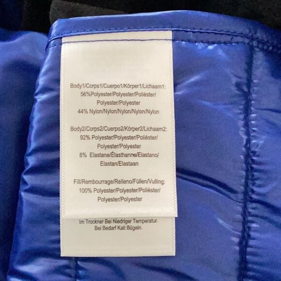 DKNY NEW SPORT HOODED JACKET COAT ZIP UP PACKABLE PUFFER COBALT BLUE SMALL - Picture 7 of 9